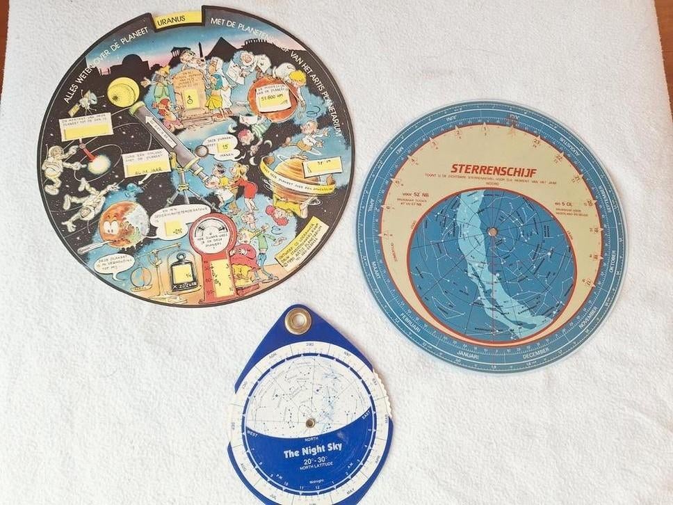 Vintage Sterrenschijf en Planetarium, Boeken, Atlassen en Landkaarten, Landkaart, Wereld, 1800 tot 2000, Ophalen of Verzenden