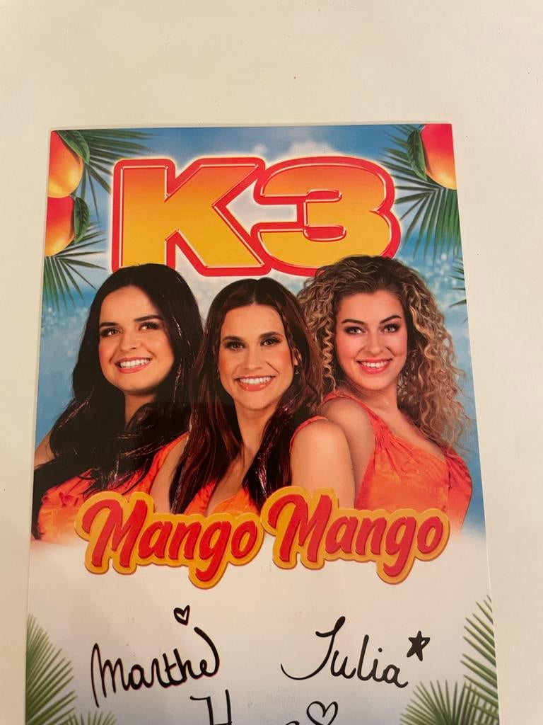 K3 Mango Mango Handtekeningkaartje, Ophalen of Verzenden
