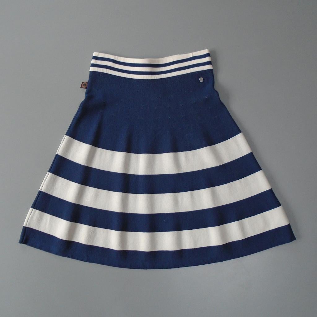 4ff 4funkyflavours XS/34 donkerblauw off-white rok, 4funkyflavours, Maat 34 (XS) of kleiner, Gedragen, Onder de knie