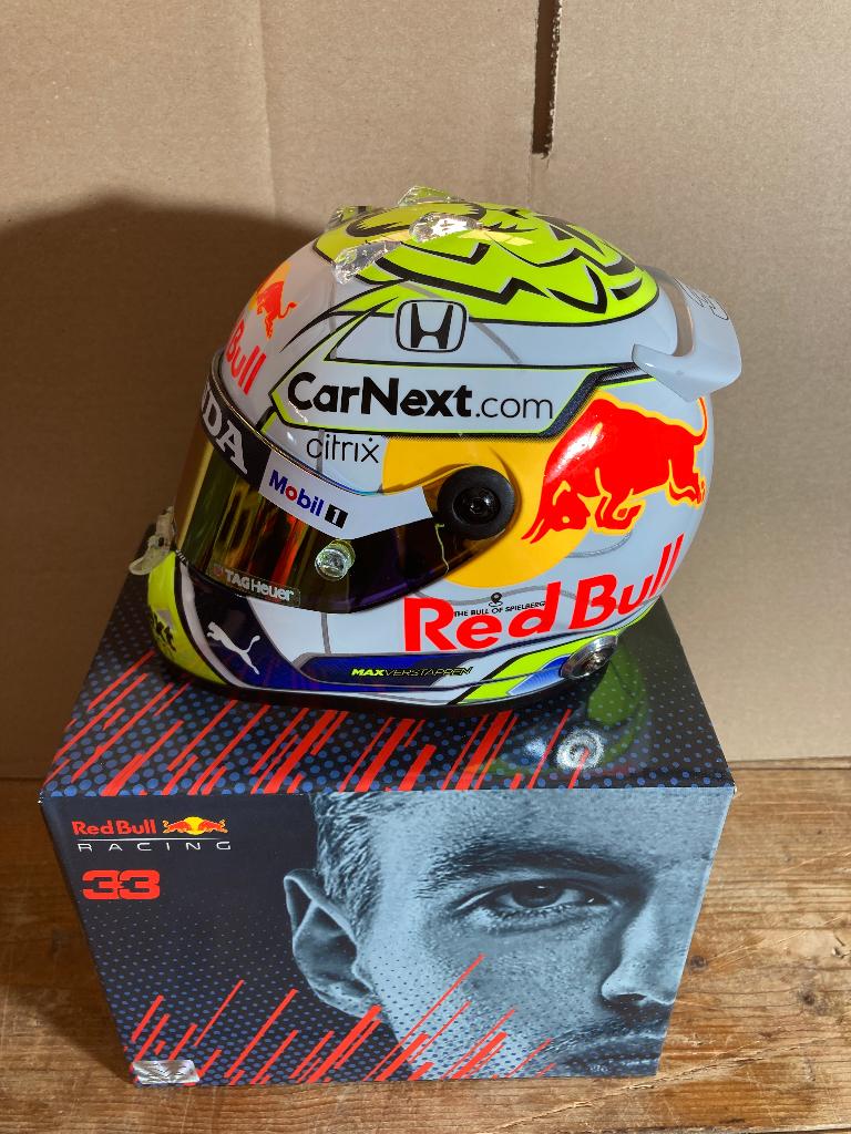 ✅ Max Verstappen 1:2 helm Oostenrijk 2021 Red Bull Racing, Ophalen of Verzenden, Nieuw, Formule 1
