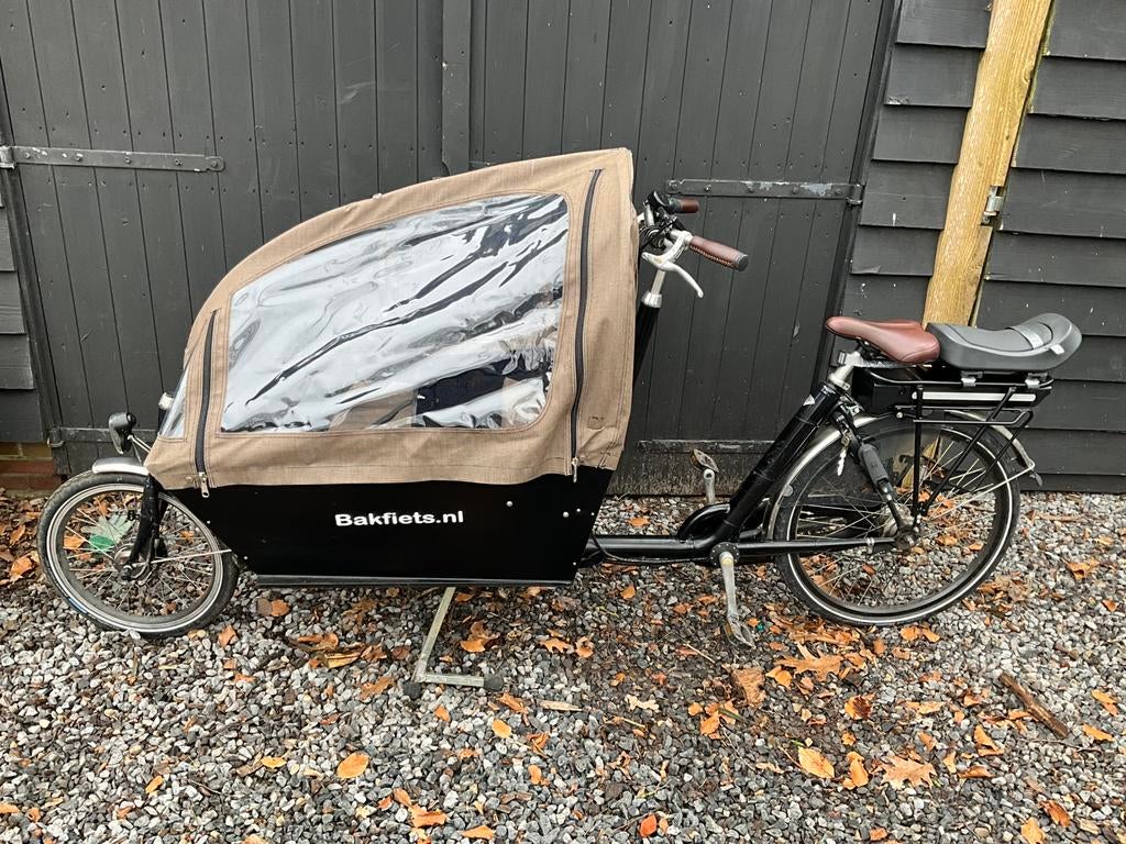 Bakfiets NL electrische cargo long all black, Fietsen en Brommers, Fietsen | Bakfietsen, Ophalen, Zo goed als nieuw