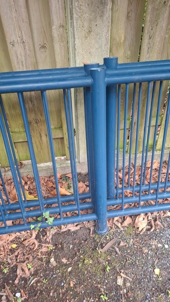 20 Meter Spijlenhekwerk - Blauw, Ophalen of Verzenden, Gebruikt, IJzer, Spijlenhekwerk