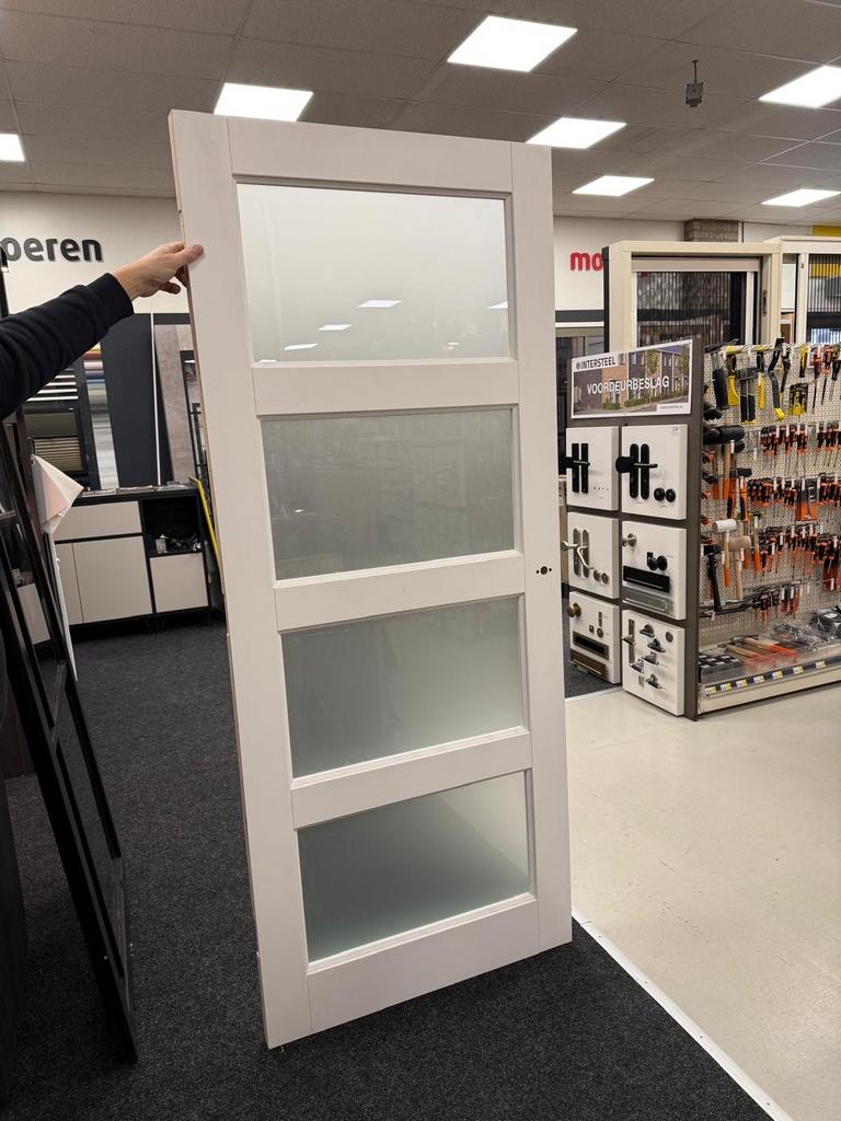 Binnendeur met matglas 83x199, Doe-het-zelf en Verbouw, Deuren en Horren, Ophalen, Gebruikt, 80 tot 100 cm, Binnendeur