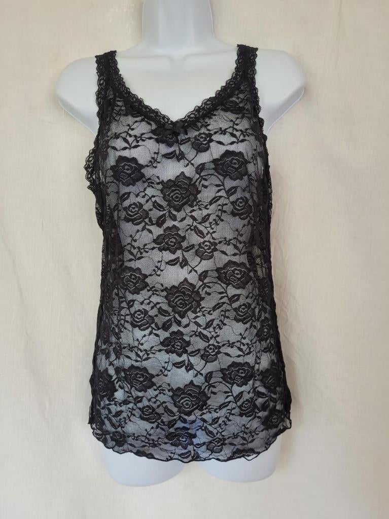 Sexy zwart-kanten dameshemd mt S/M, Hemd, ., Zwart, Ophalen of Verzenden