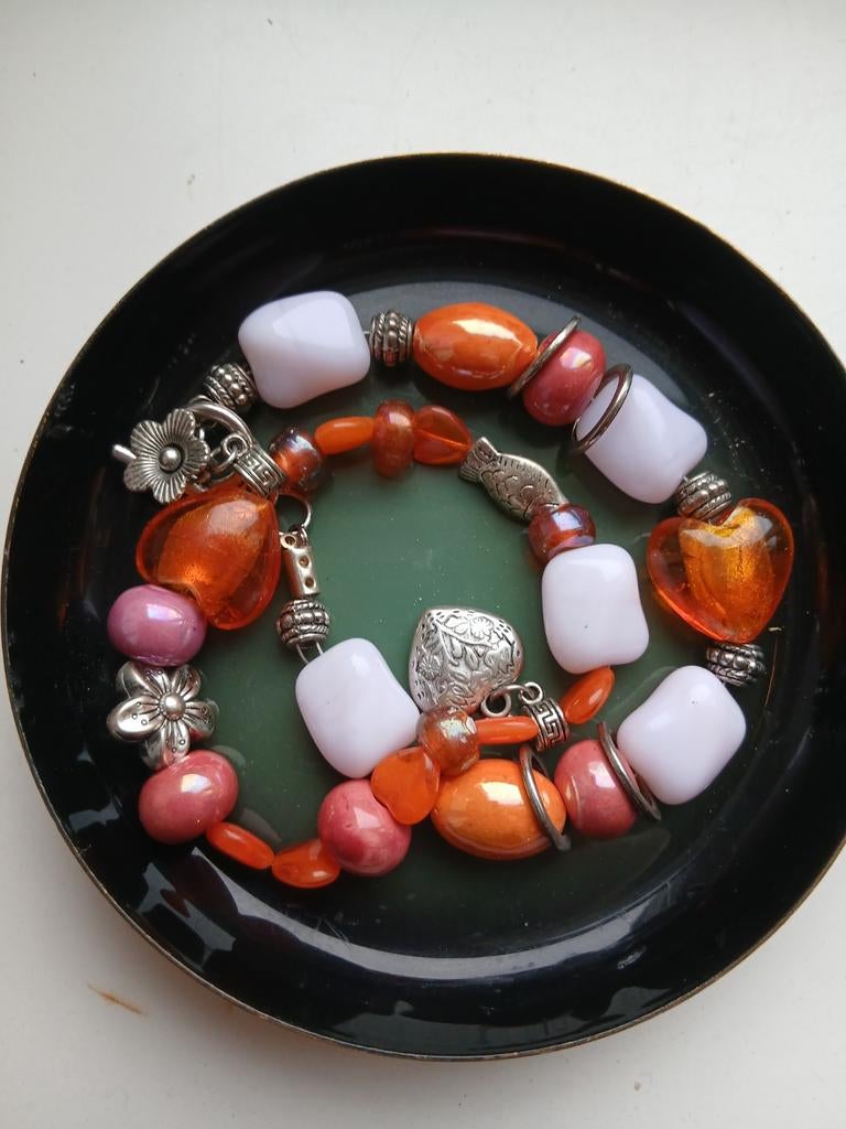 Handgemaakte armbanden met glaskralen, Overige materialen, Overige kleuren, Nieuw, Ophalen of Verzenden