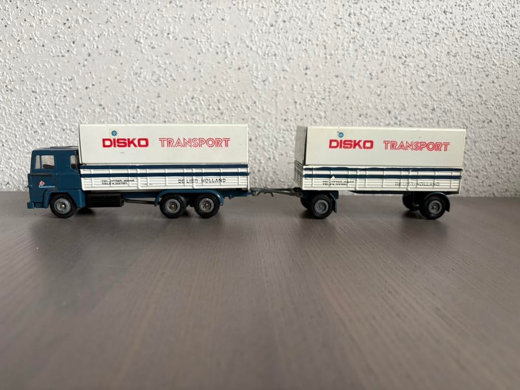 Tekno Holland 1/50 Scania 141 V8 Disco Transport De Lier, Ophalen of Verzenden, Gebruikt, Bus of Vrachtwagen, Tekno