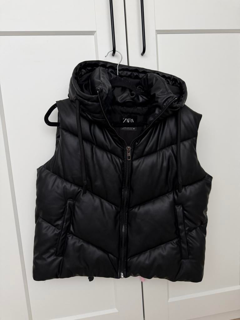 Zara leren bodywarmer maat XS, Ophalen of Verzenden, Zo goed als nieuw, Maat 34 (XS) of kleiner, Zwart
