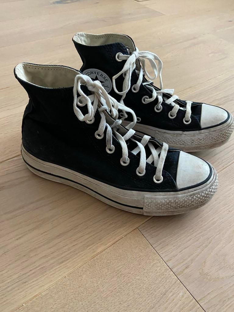 Converse All Stars platform gympen Zwart Maat 37, Zwart, Ophalen of Verzenden, Sneakers of Gympen, Gedragen