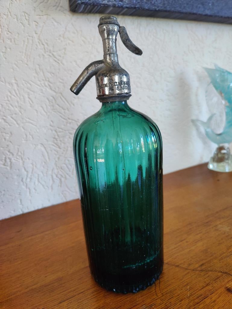 Antieke spuitfles Barranca EB Groen, Ophalen of Verzenden