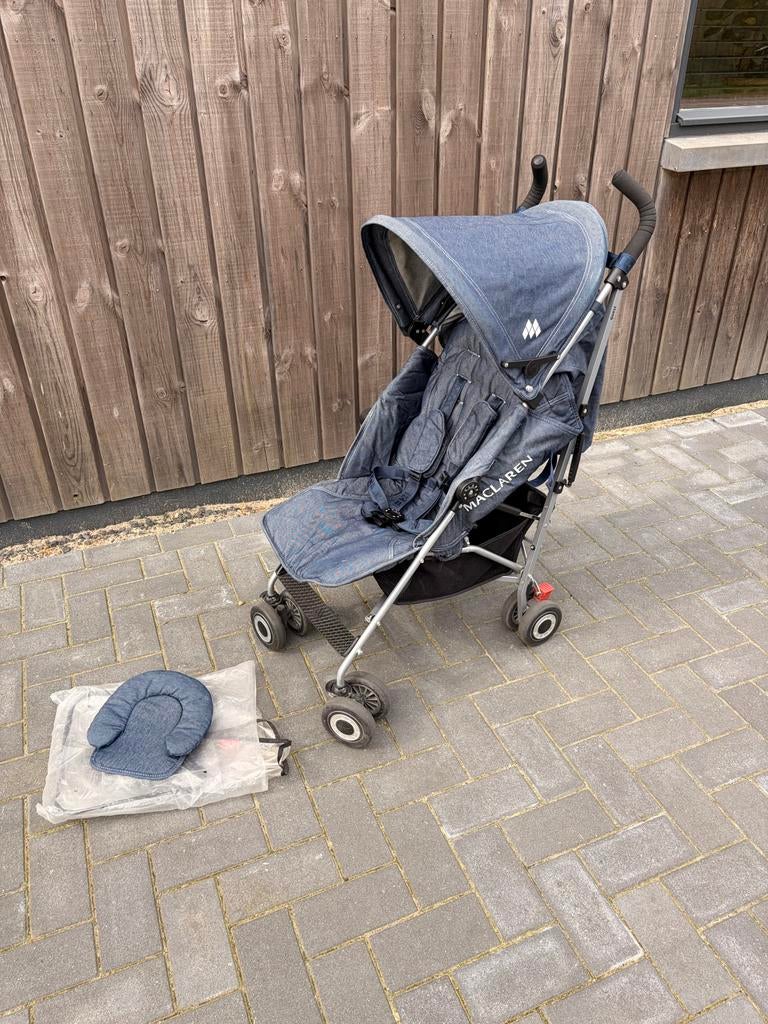 Maclaren buggy denim stof, Ophalen, Gebruikt, Maclaren, Verstelbare rugleuning