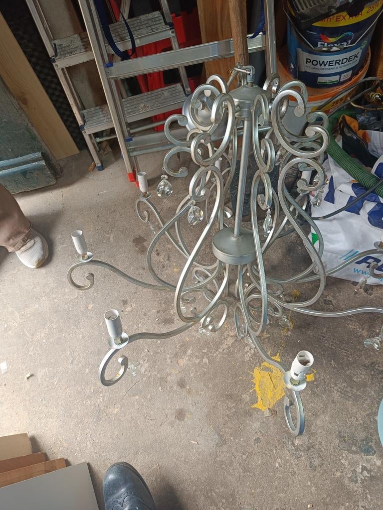 Kroonluchter, zwaar groot doorsne 75 cm, Ophalen, Gebruikt, Metaal, Semiklassiek