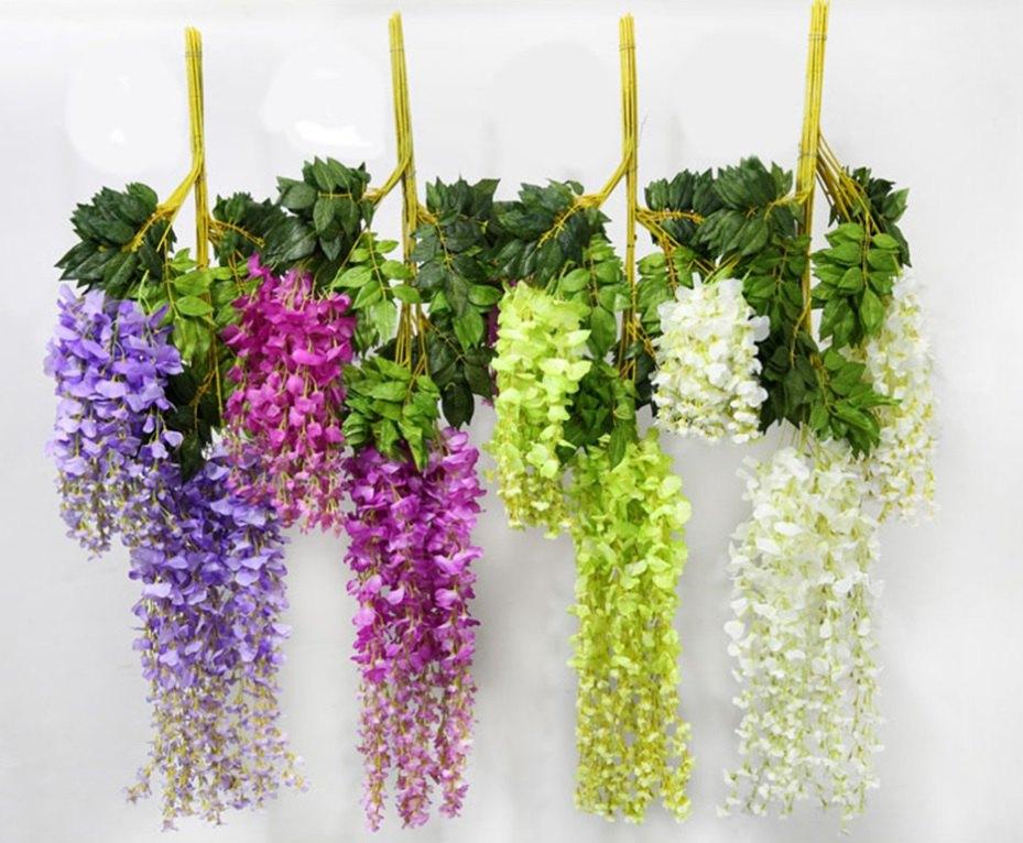 Kunst Blauweregen Hangplant / Nep Bloemen Sier Kunstplant, Verzenden, Nieuw