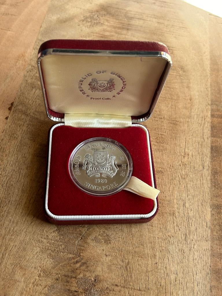 Singapore zilveren 10 dollar 1980, Ophalen of Verzenden, Zuidoost-Azië
