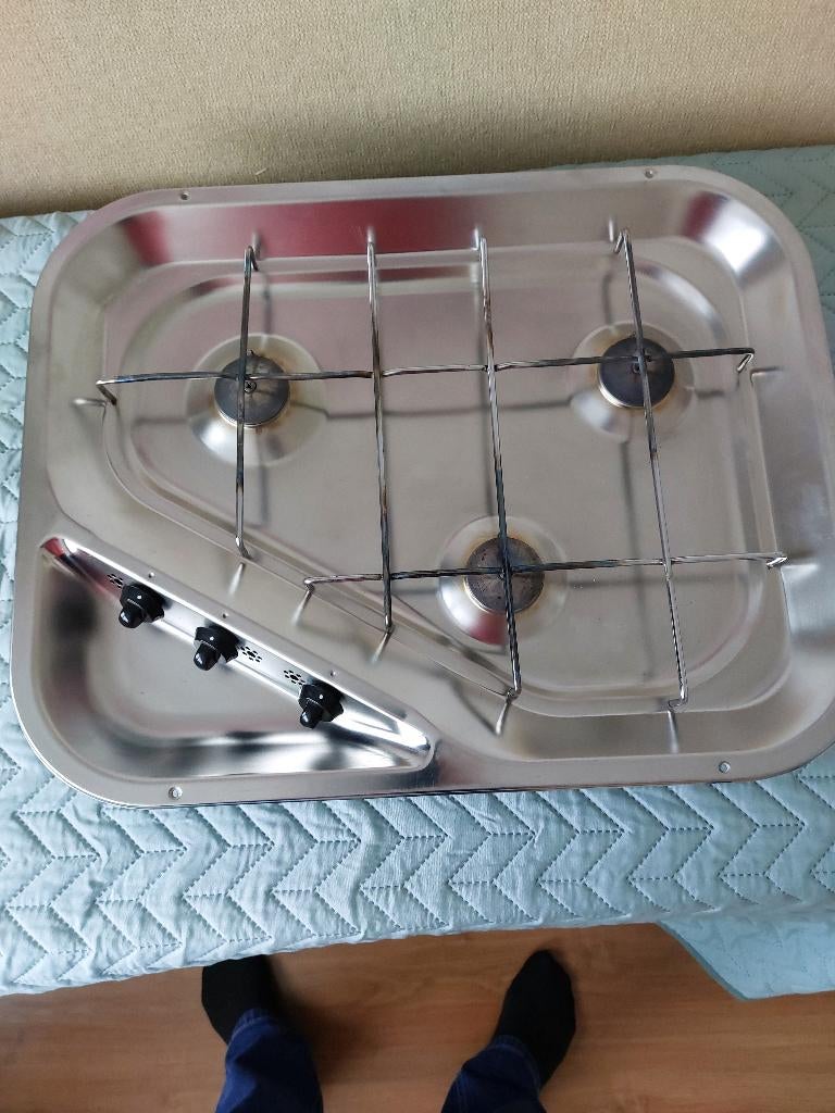 3 pits gas kookplaat, Witgoed en Apparatuur, Kookplaten, Ophalen, Gebruikt, 3 kookzones of minder, Inbouw