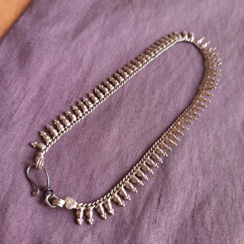 India Tibet Nepal Kashmir: Fraaie Gemerkte Enkelarmband, Verzenden, Zilver, Overige materialen