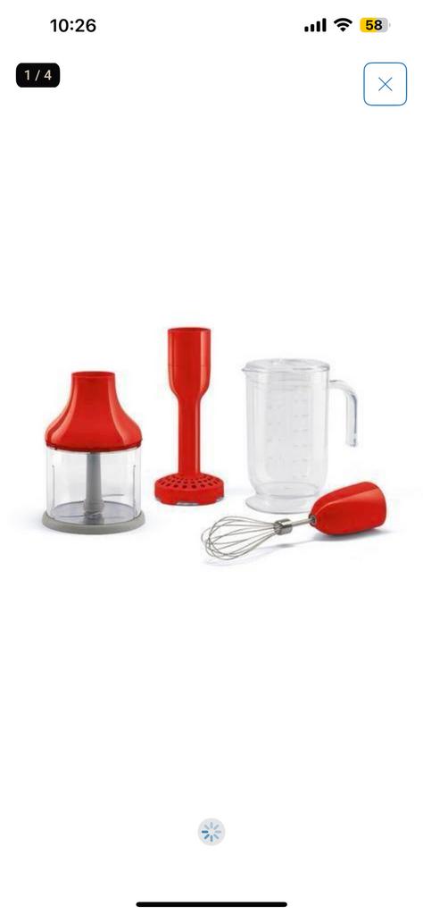 NEW- Red -SMEG accessoirepakket t.b.v. Staafmixer hbac11rd, Verzenden, Nieuw