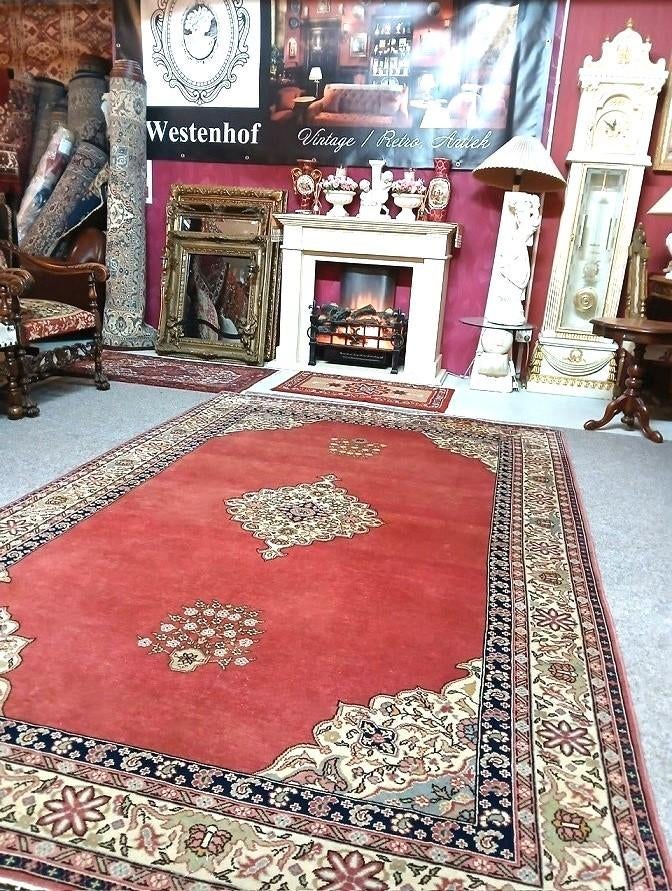 Perzisch tapijt handgeknoopt vloerkleed oudroze 300x200 cm, Huis en Inrichting, Stoffering | Tapijten en Kleden, Groen, Gebruikt