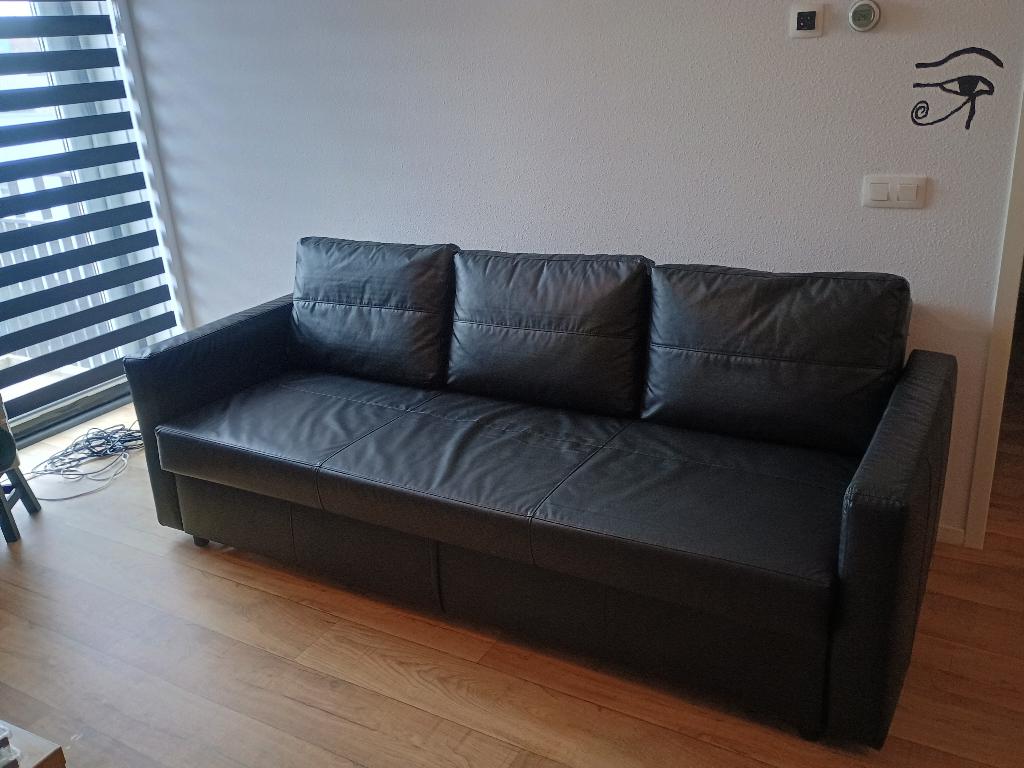 Friheten Ikea slaapbank, Ophalen, 100 cm, Zwart, Tweepersoons