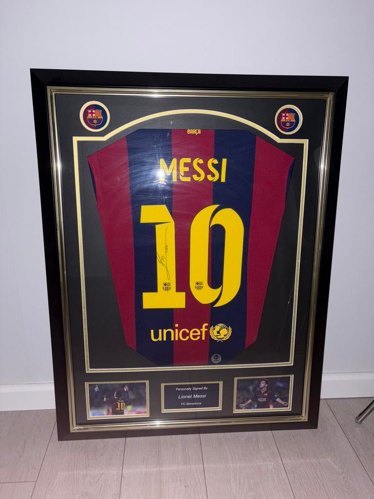 Ingelijst Lionel Messi shirt FC Barcelona 2014/15, Verzamelen, Sportartikelen en Voetbal, Zo goed als nieuw, Shirt, Buitenlandse clubs