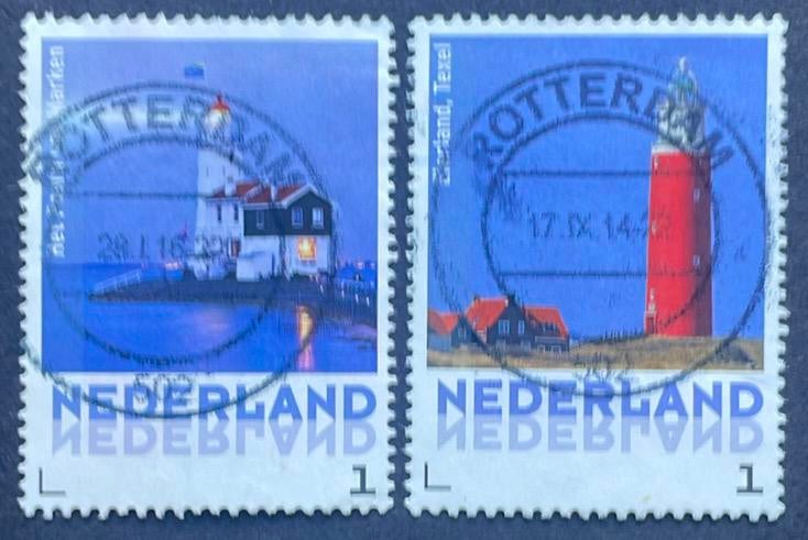 Persoonlijk postzegels vuurtorens Marken-Texel, Ophalen of Verzenden, Na 1940, Gestempeld