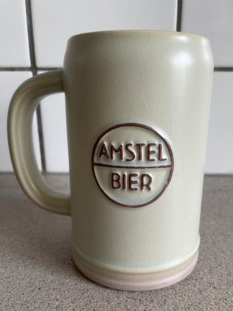 Amstel bier pull beker vintage, Ophalen of Verzenden, Zo goed als nieuw, Glas of Glazen, Amstel