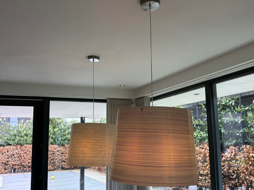 2 prachtige Foscarini Giga Lite hanglampen zgan, Ophalen, Zo goed als nieuw, Overige materialen, Minder dan 50 cm