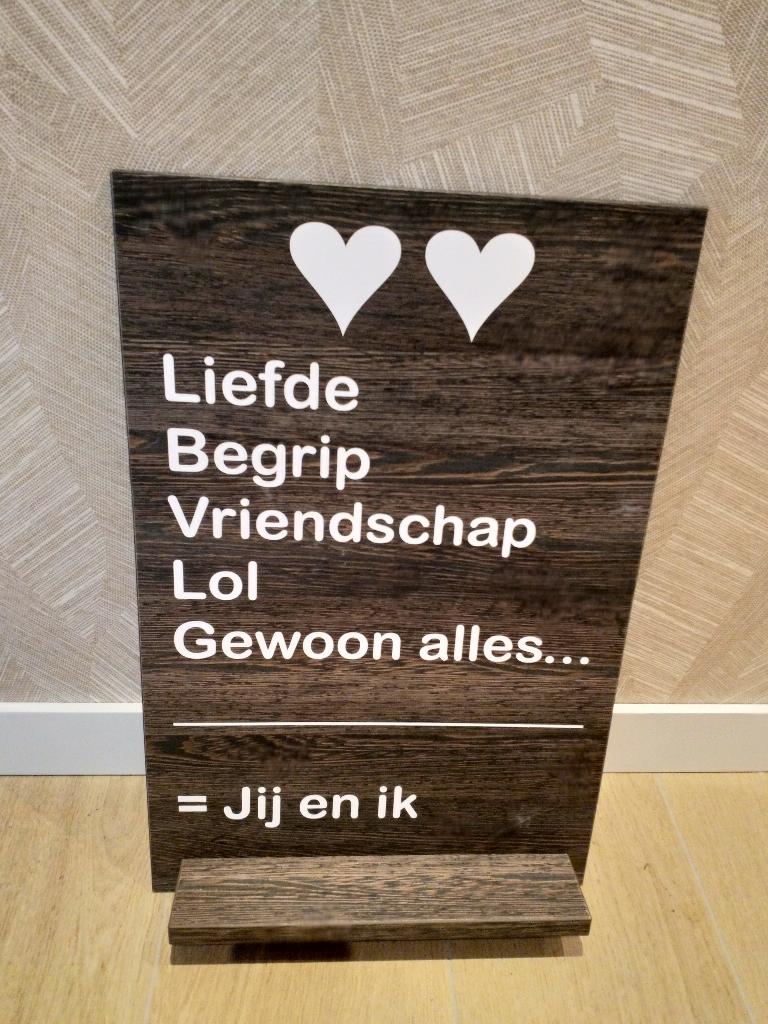 Tekstbord met lieve tekst 60x40 cm, Ophalen of Verzenden