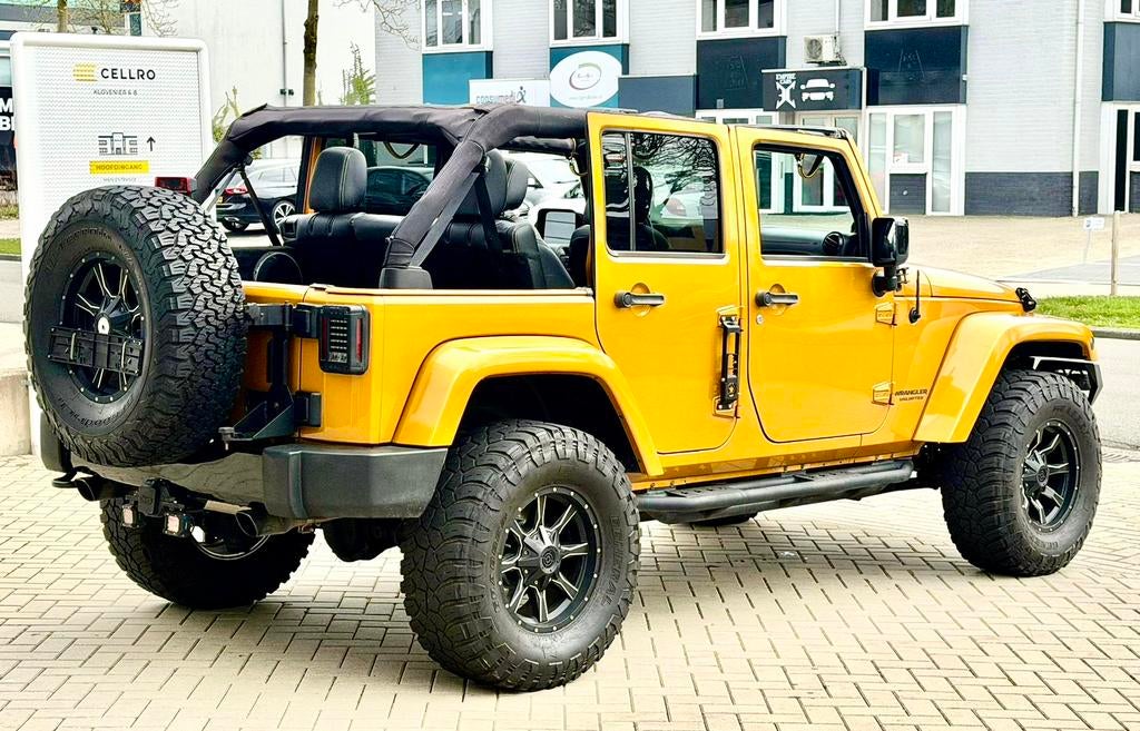 JEEP WRANGLER JK 3.6 V6 284PK SAHARA BJ2014 HARD/SOFTTOP, Automaat, Zwart, Stoelverwarming, Zwart
