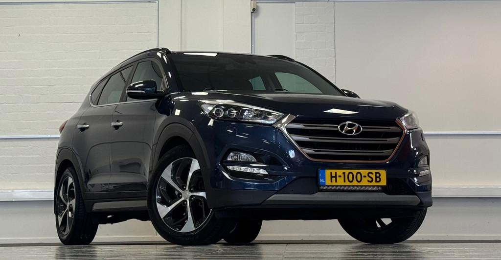 Hyundai Tucson 1.6 T-GDi Premium 4WD Schuif/kanteldak Leer N, 4 cilinders, Blauw, Leder, Vierwielaandrijving