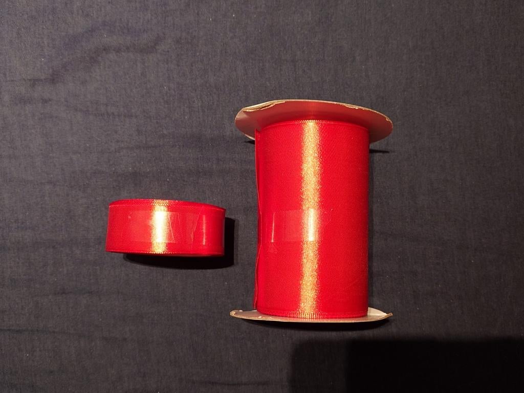 Satijn lint linten rood 10 & 2,5 cm, Ophalen of Verzenden, Zo goed als nieuw, Lint, Band of Elastiek