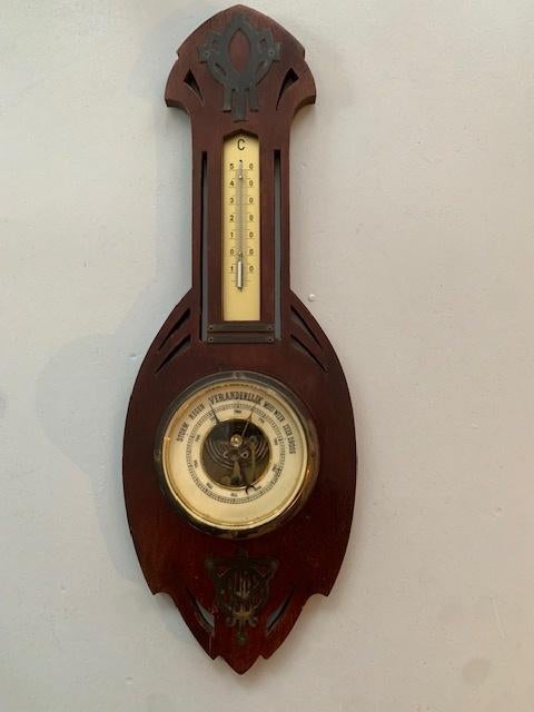 Jugendstil barometer thermometer, Ophalen of Verzenden