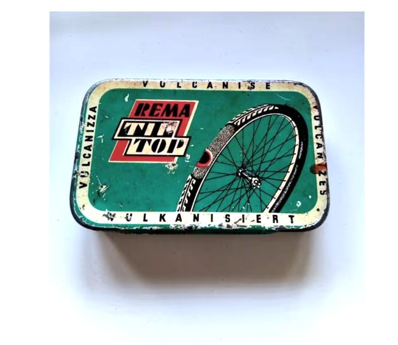 vintage rema tip top reparatieblikje fiets deutschland/leeg, Ophalen of Verzenden, Gebruikt, Overige, Overige merken
