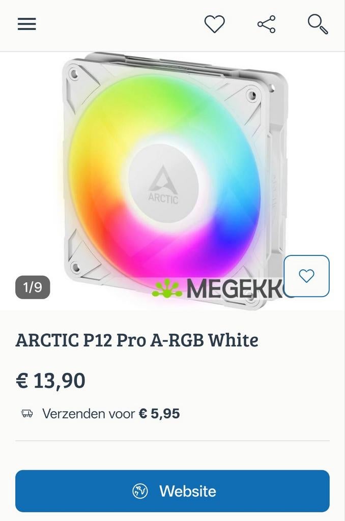 ARCTIC P12 Pro A-RGB (alleen getest), Ophalen of Verzenden, Luchtkoeling