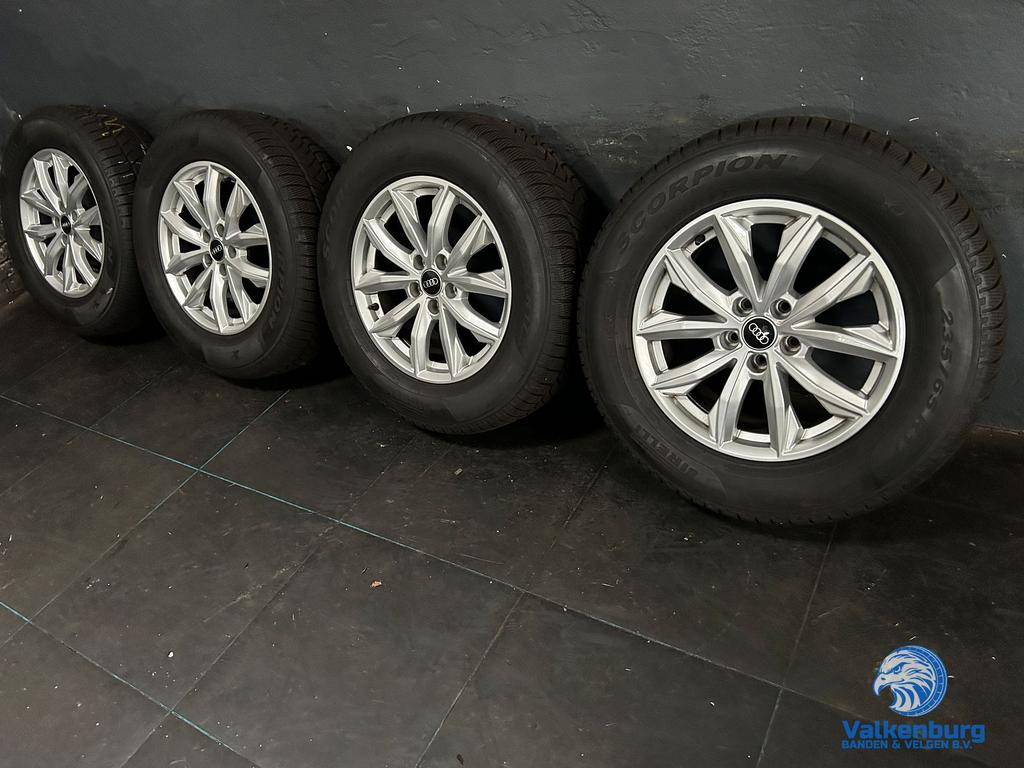6mm! Originele Audi Q5 80A 17 inch velgen 5x112 winterbanden, Gebruikt, -, -, Banden en Velgen