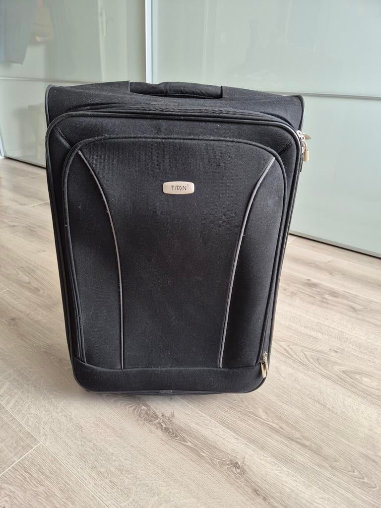Grote zwarte zachte koffer - Titan, Ophalen, Gebruikt, 70 cm of meer, Wieltjes