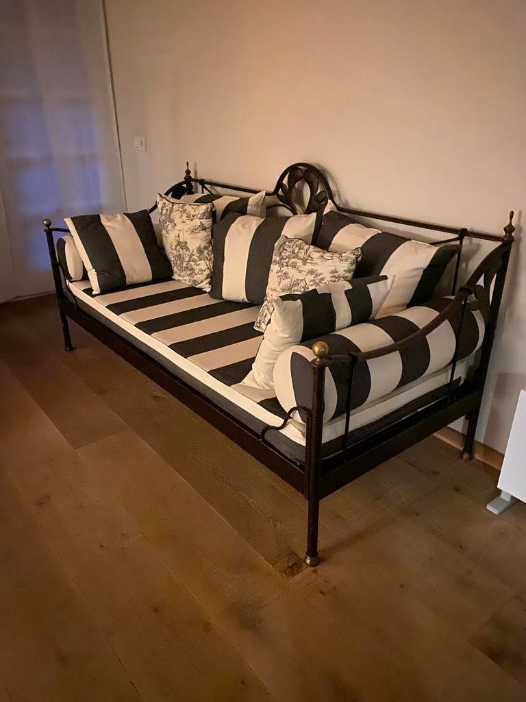 Grange Stalen Bank & Sidetable - Elegant Design, Ophalen, Gebruikt, Driepersoons, 75 tot 100 cm