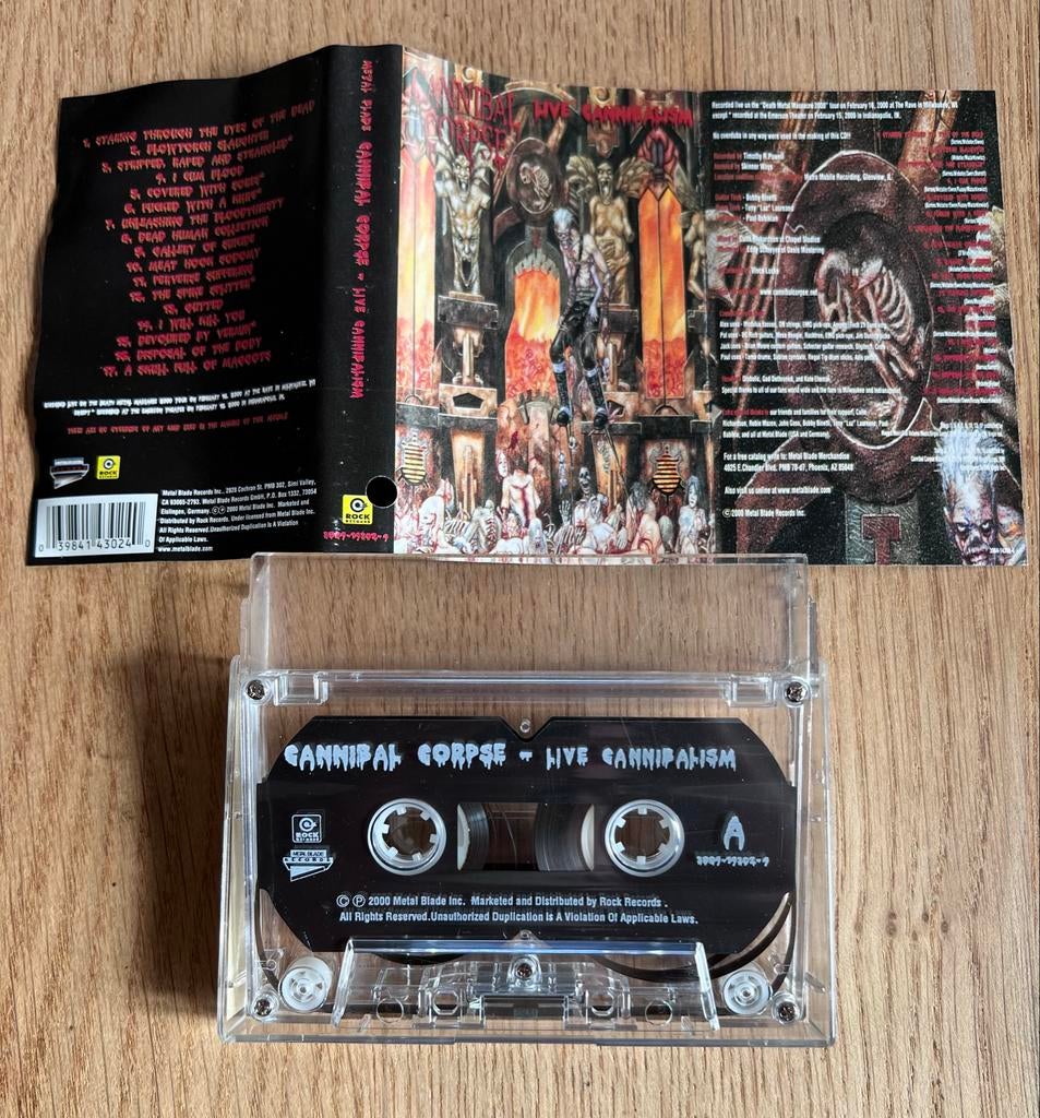 Cannibal Corpse - Live Cannibalism Cassette, Gebruikt, 1 bandje, Ophalen of Verzenden, Origineel