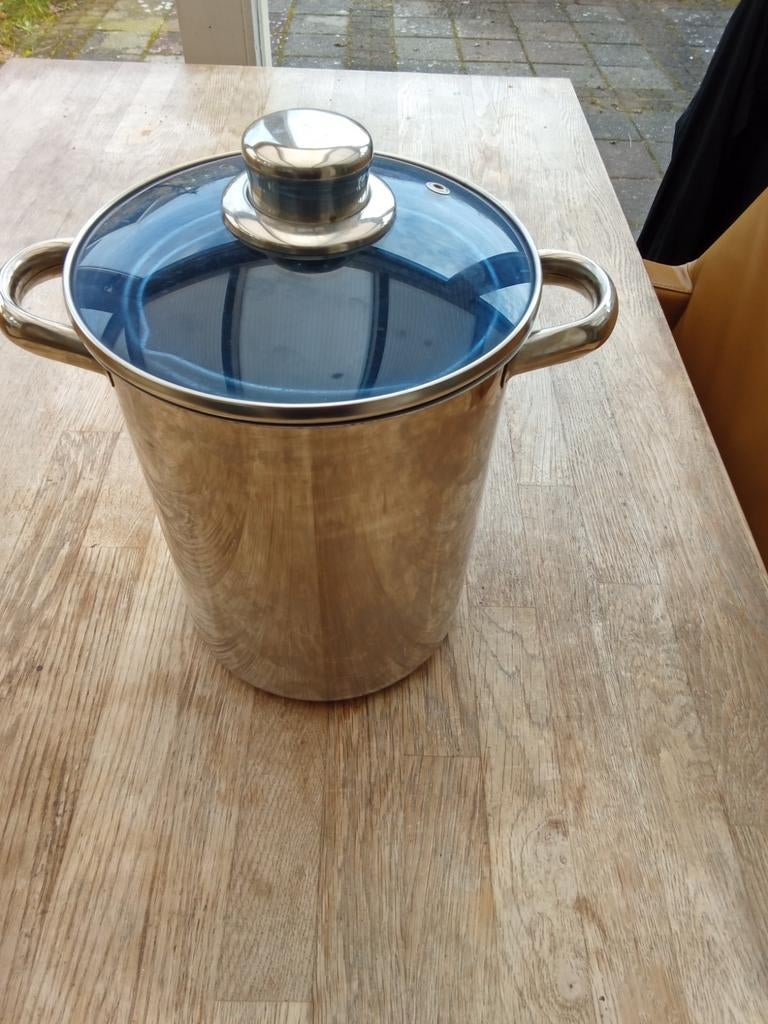 RVS asperges pan met Glazen Deksel en rvs mand, Ophalen of Verzenden, Rvs, Kookpan of Snelkookpan