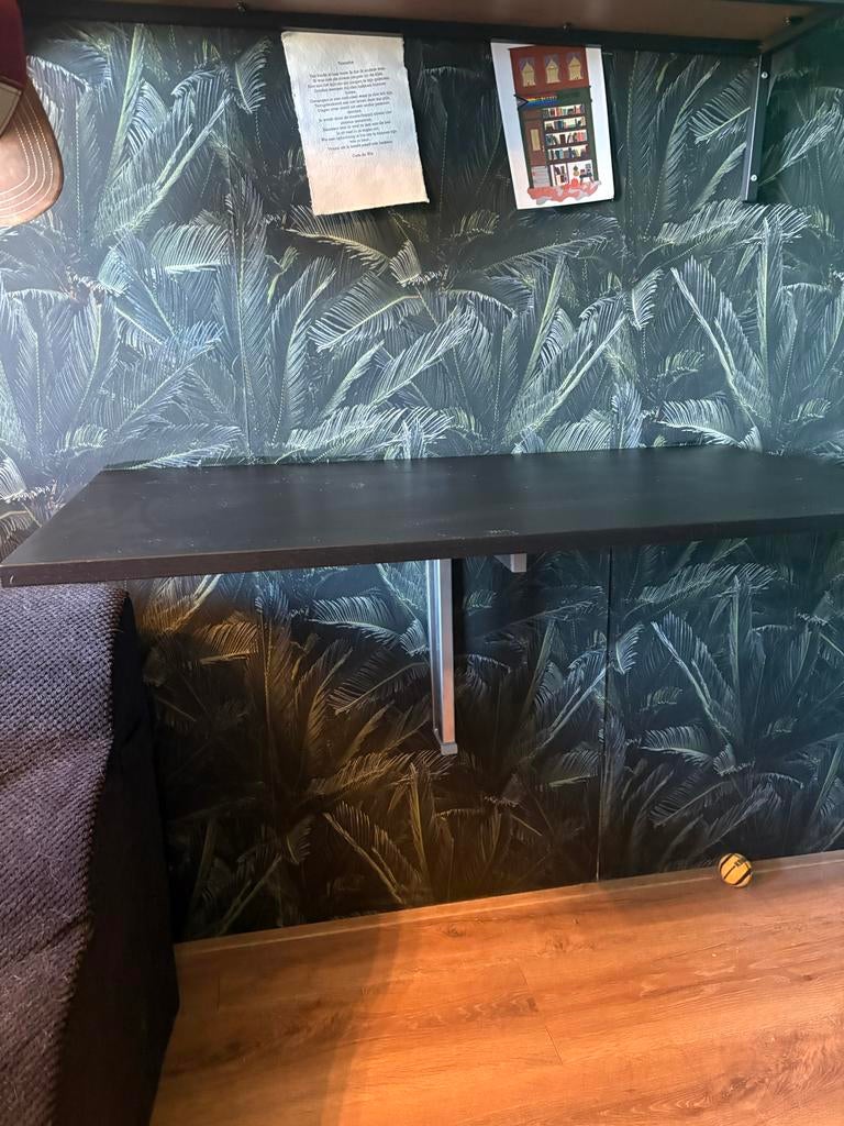 IKEA Bjursta klaptafel bruinzwart, Huis en Inrichting, Tafels | Eettafels, Ophalen, Gebruikt, Tot twee personen, 50 tot 100 cm