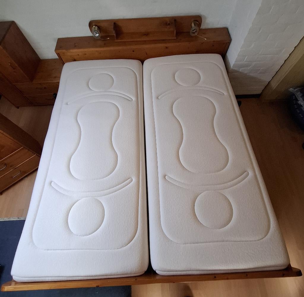 Kingsize elektrisch verstelbaar bed, Huis en Inrichting, Slaapkamer | Bedden, Gebruikt, Tweepersoons, 180 cm, 210 cm, Hout, Overige kleuren