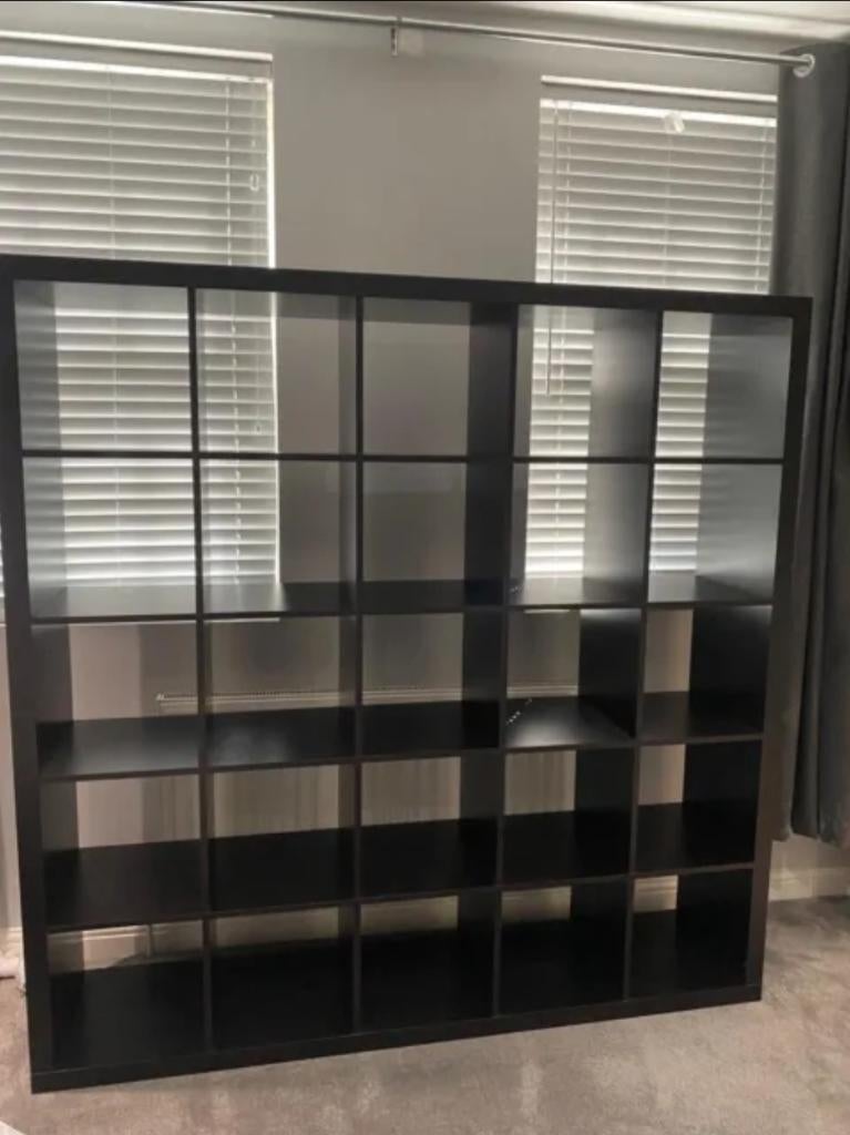 25 vaks kallax open kast vakkenkast 5x5 zwart ZGAN!!, Ophalen, 5 laden of meer, 150 tot 200 cm, Zo goed als nieuw