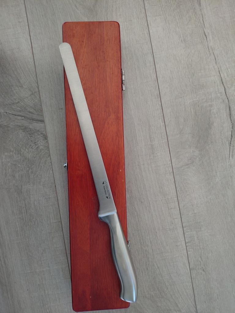 Patisserie mes in houten opbergdoos - nieuwstaat, Ophalen of Verzenden, Zo goed als nieuw