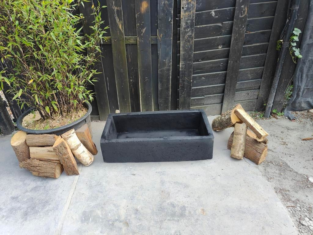 Mooie langwerpige betonnen trog waterbak ornament winterhard, Tuin en Terras, Ophalen, Rond