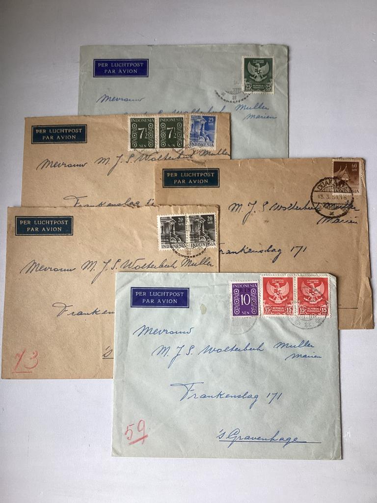 Enveloppen 5 stuks Indonesia, Verzenden, Envelop