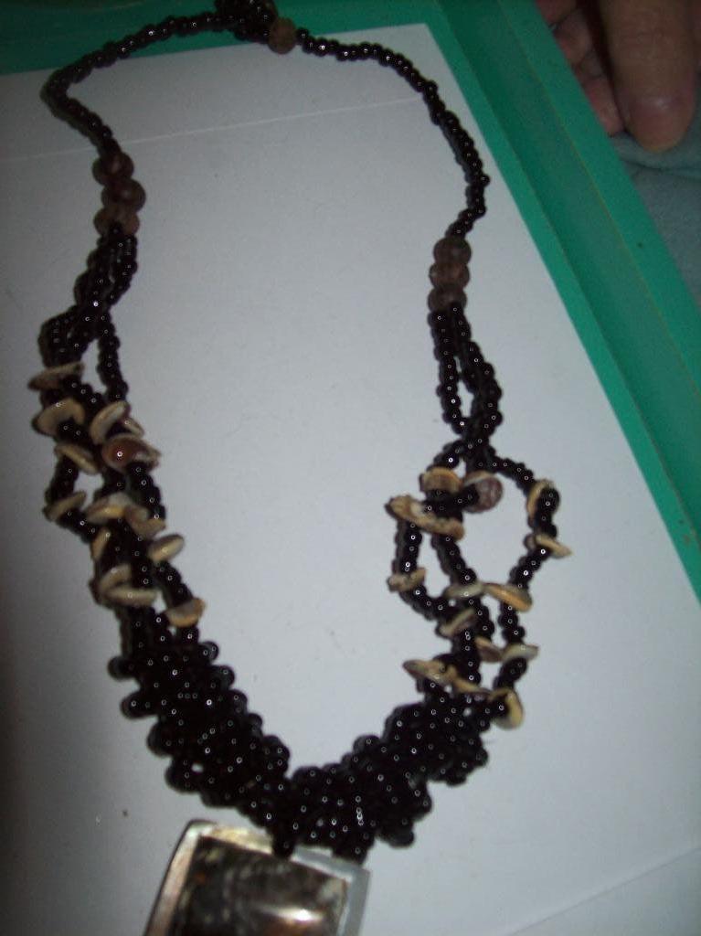 Ketting Mooie Bruine Steen Fraaie Hanger Parelmoer, Sieraden, Tassen en Uiterlijk, Kettingen, Bruin, Verzenden, Nieuw, Steen of Mineraal