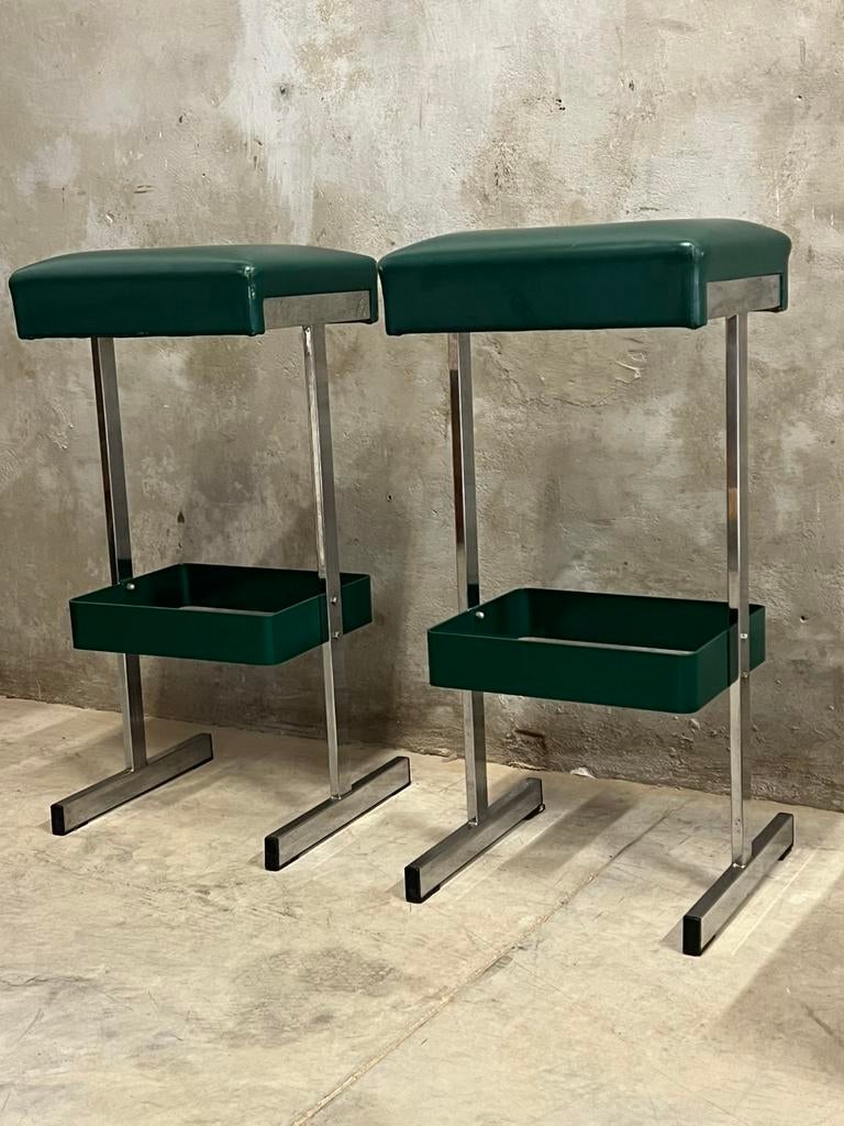 Vintage design barkrukken jaren 70, zeldzaam, Huis en Inrichting, Barkrukken, Ophalen, 60 tot 90 cm, Zo goed als nieuw, Nvt