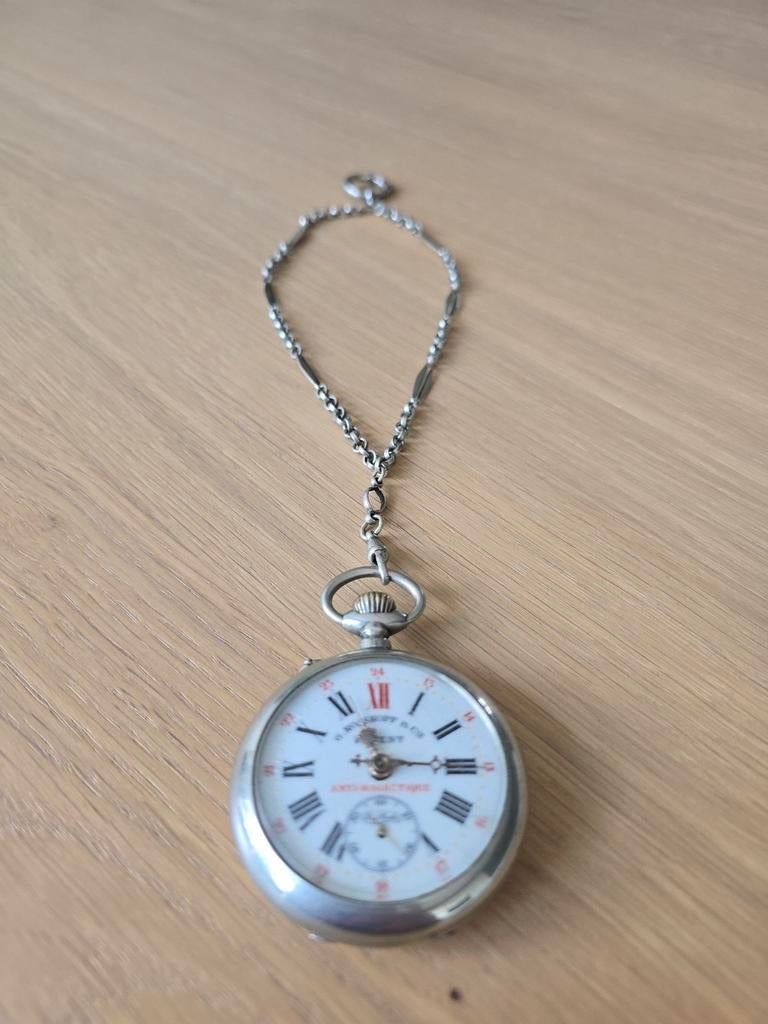 Antieke Art Deco zilveren zakhorloge ketting 15 Gram €125, Antiek en Kunst, Ophalen of Verzenden, Zilver
