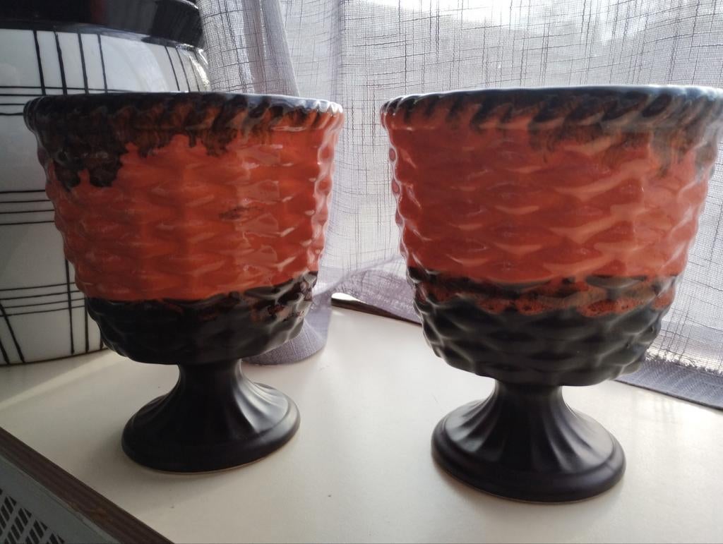 Set mooie bloempotten, Rond, Ophalen of Verzenden, Zo goed als nieuw, Aardewerk