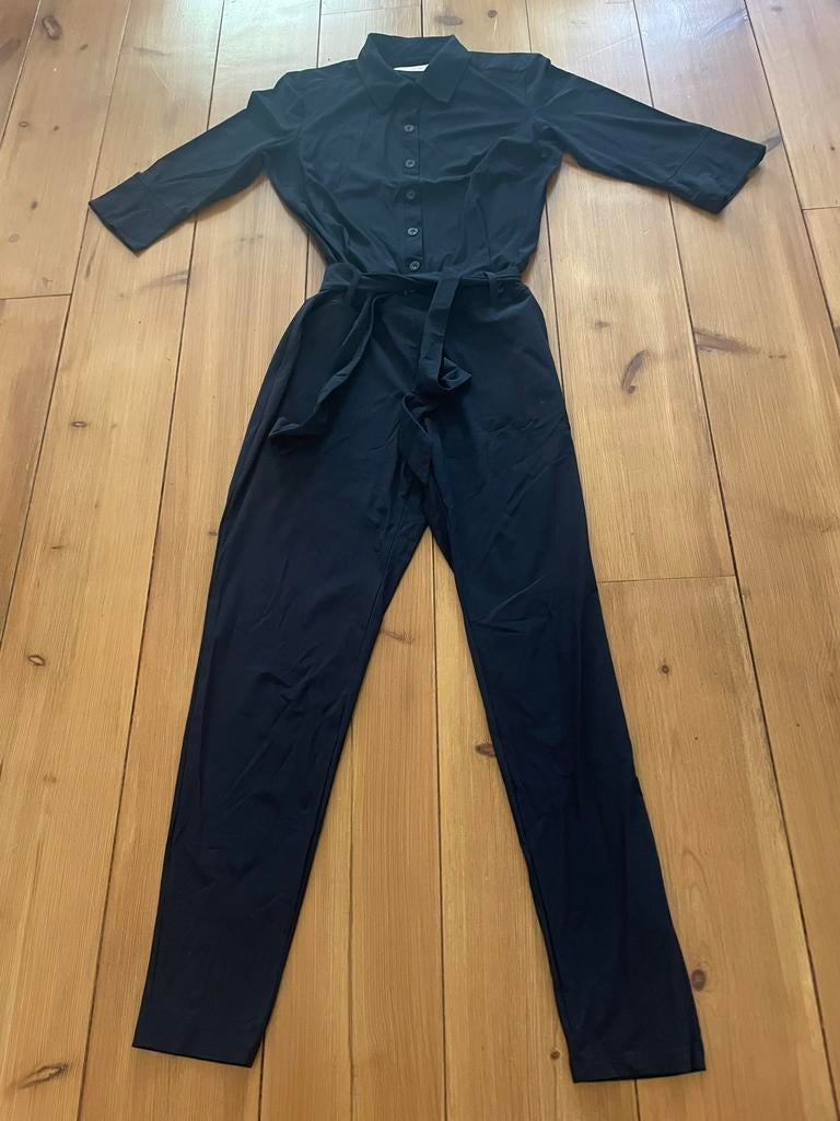 Mooie blauwe travelstof jumpsuit Studio Anneloes, L, Kleding | Dames, Verzenden, Zo goed als nieuw, Maat 42/44 (L), Blauw