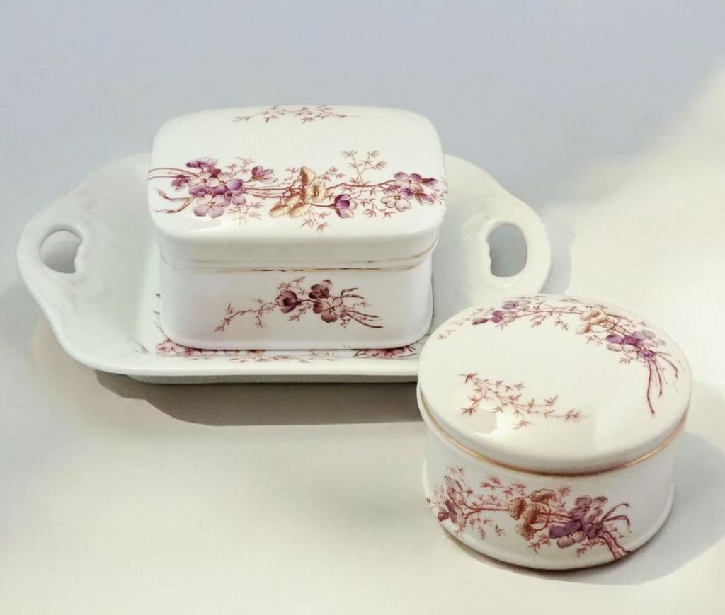 Antieke Victoriaanse Romantische boudoir of kaptafelset, Ophalen of Verzenden